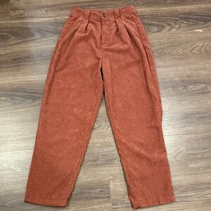 Madewell Women's Rust Corduroy Straight Leg Pants